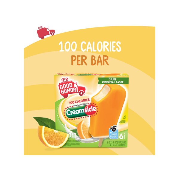 Good Humor, Creamsicle Vanilla & Orange Ice Cream Bars, 6 ct, 2.75 oz