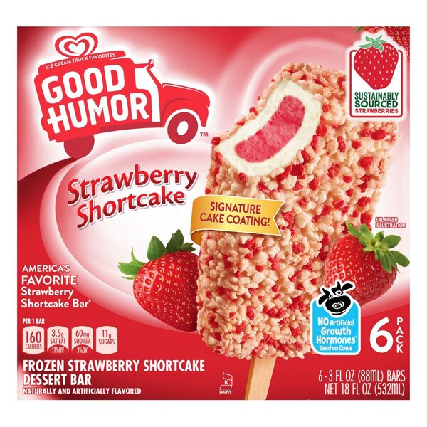 Good Humor Ice Cream & Frozen Dessert Bars, Strawberry Shortcake, 6 CT
