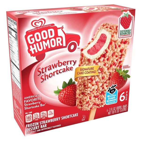 Good Humor Ice Cream & Frozen Dessert Bars, Strawberry Shortcake, 6 CT