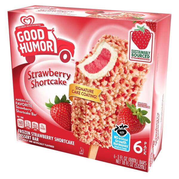 Good Humor Ice Cream & Frozen Dessert Bars, Strawberry Shortcake, 6 CT