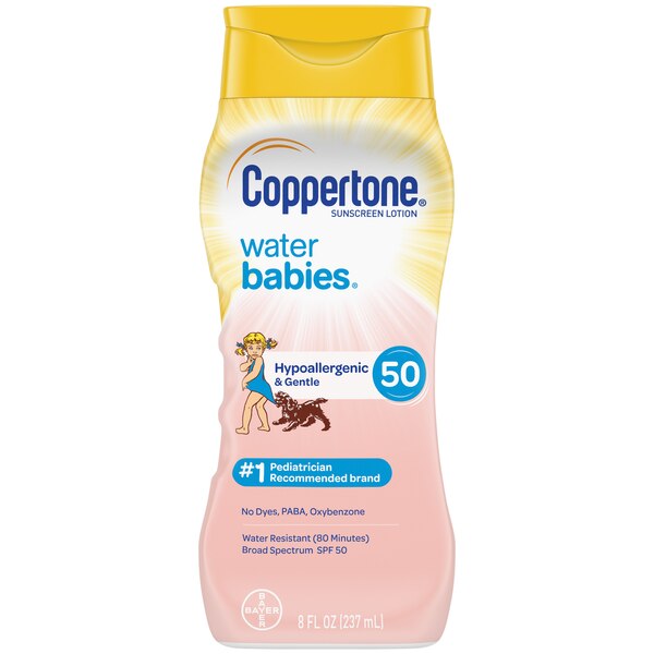 Coppertone WaterBABIES Sunscreen Pure & Simple Free Lotion Broad Spectrum SPF 50, 6 OZ