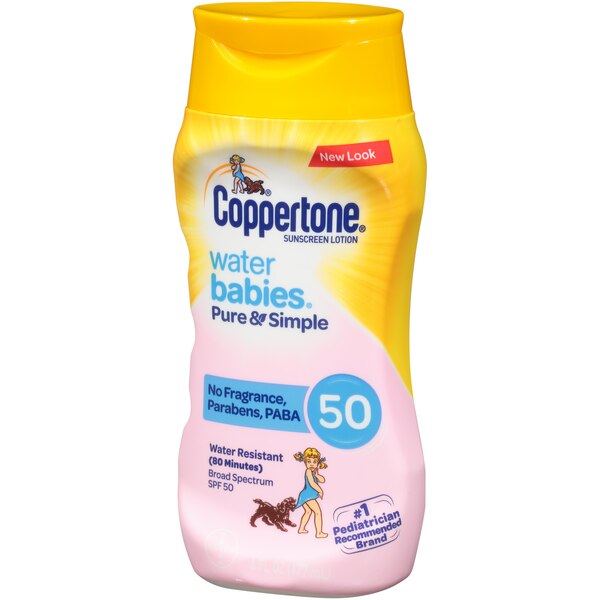 Coppertone WaterBABIES Sunscreen Pure & Simple Free Lotion Broad Spectrum SPF 50, 6 OZ