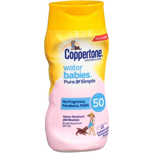 Coppertone WaterBABIES Sunscreen Pure & Simple Free Lotion Broad Spectrum SPF 50, 6 OZ