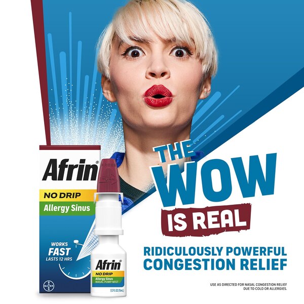 Afrin No Drip Allergy Sinus Pump Nasal Mist, 0.5 OZ