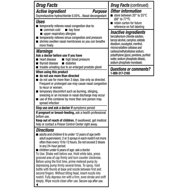 Afrin No Drip Allergy Sinus Pump Nasal Mist, 0.5 OZ