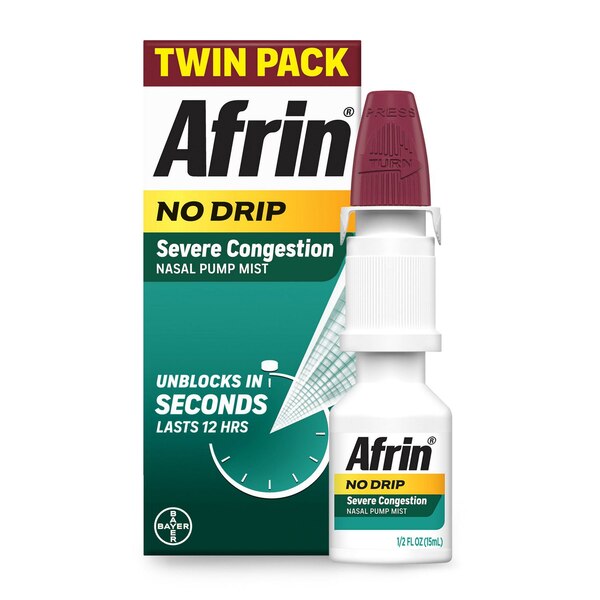 Afrin No Drip Severe Congestion Nasal Decongestant Pump Mist