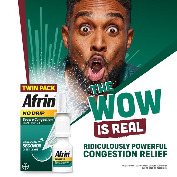 Afrin No Drip Severe Congestion Nasal Decongestant Pump Mist