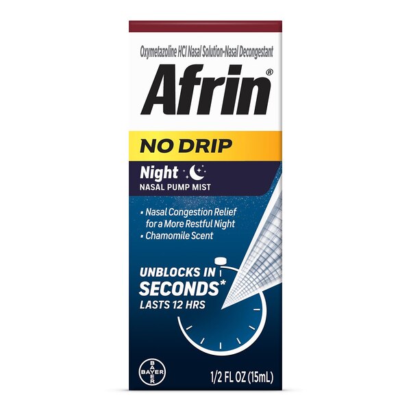 Afrin No Drip Nighttime Nasal Mist, Chamomile, 0.5 OZ