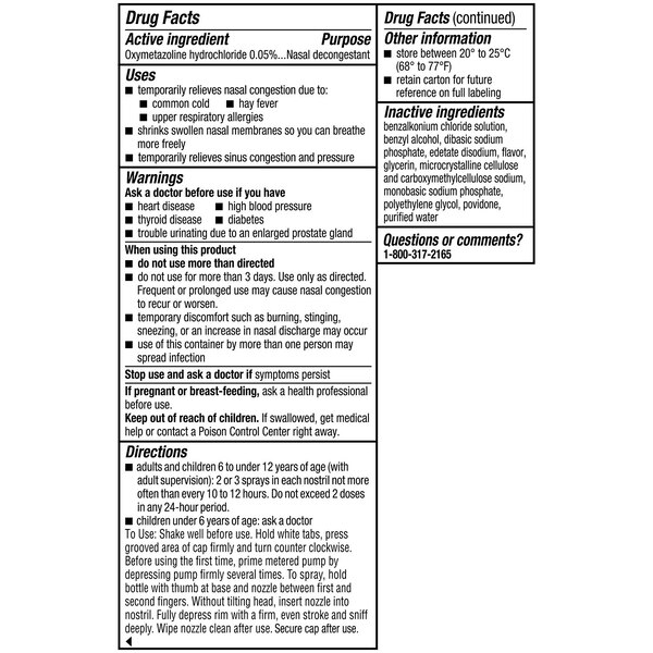 Afrin No Drip Nighttime Nasal Mist, Chamomile, 0.5 OZ