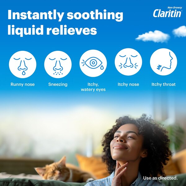 Claritin 24HR Non Drowsy Liquid Allergy Syrup, Cooling Honey, 8 OZ