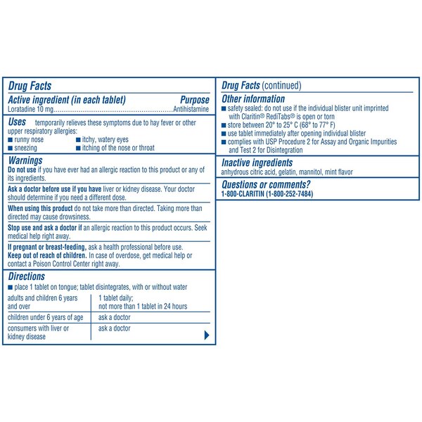 Claritin 24HR Relief 10mg RediTabs, 60 CT