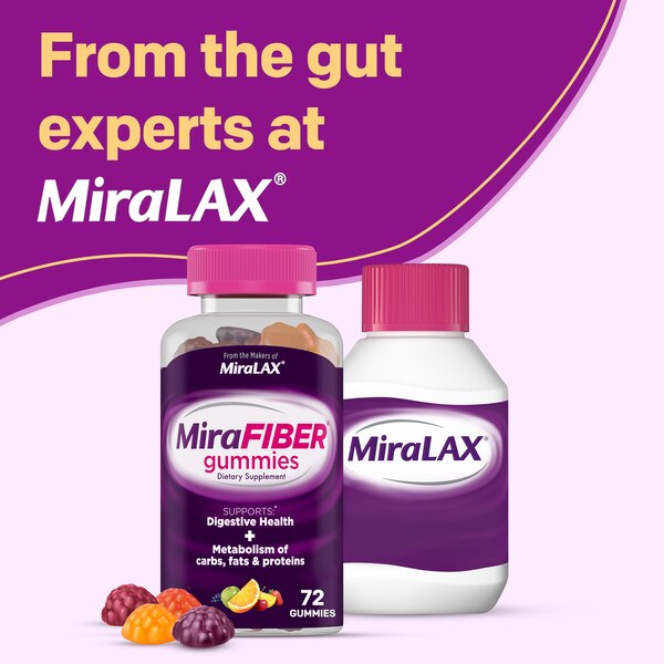 MiraFIBER Gummies, Daily Prebiotic Fiber Supplement, 72 CT