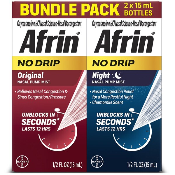 Afrin No Drip Original Pump Mist, .5 OZ, Twin Pack