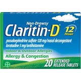 Claritin-D 12 Hour Non-Drowsy Indoor & Outdoor Allergies, Allergy & Congestion Extended Release Tablets, thumbnail image