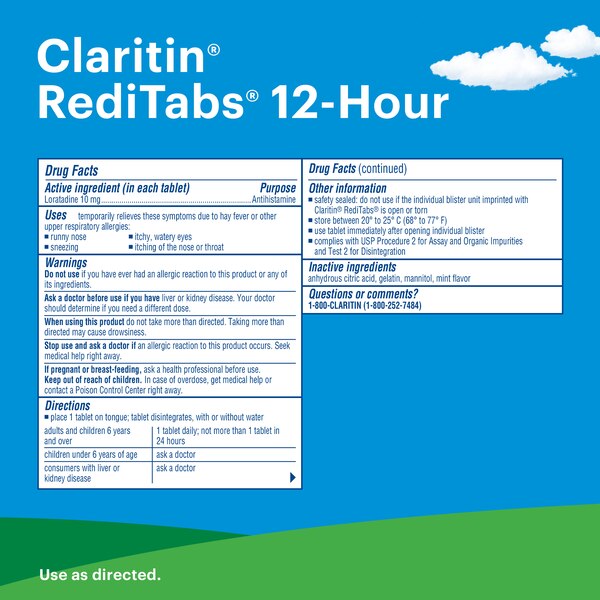 Claritin 24HR Non Drowsy Allergy Relief RediTabs, 30 CT