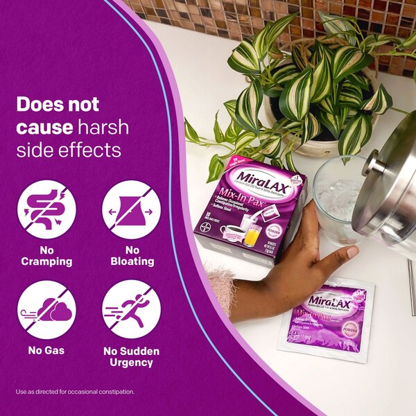MiraLAX Mix-In Pax Single Dose Packets, Unflavored