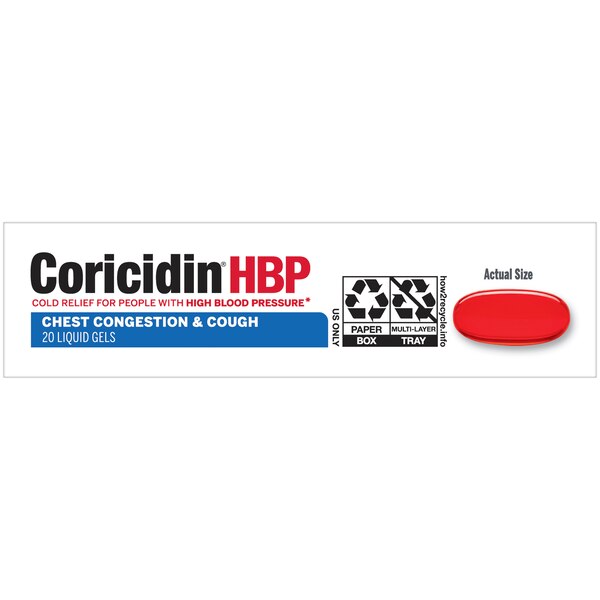 Coricidin HBP Chest Congestion & Cough Softgels, 20 CT