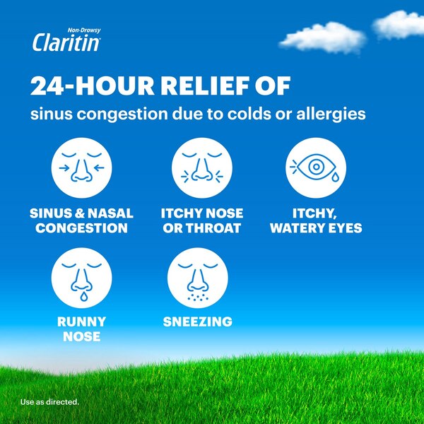 Claritin-D 24 Hour Non-Drowsy Indoor & Outdoor Allergies, Allergy & Congestion Extended Release Tablets