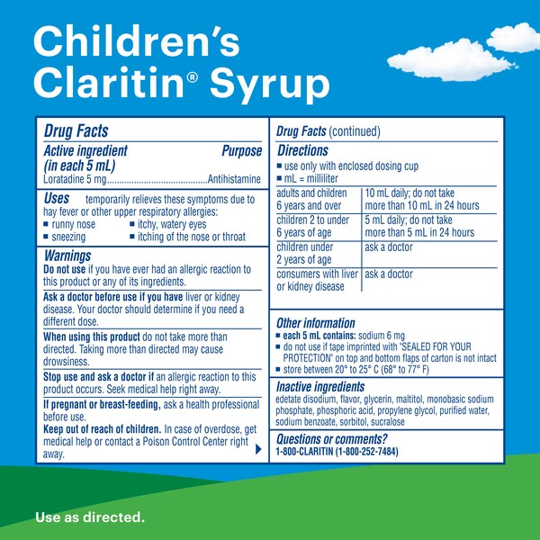 Claritin Children's Non Drowsy Allergy Relief Liquid