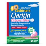 Claritin Children's Non-Drowsy 24HR Allergy Relief Chewable Tablets, 5mg Loratadine, Bubblegum, 30 CT, thumbnail image