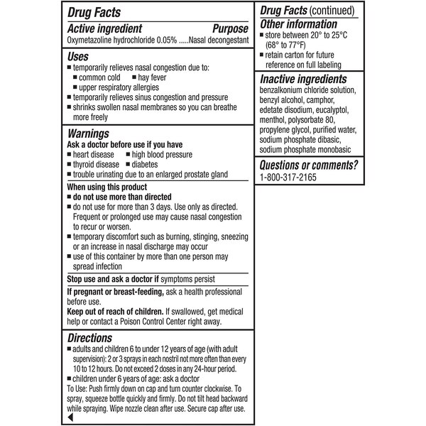 Afrin 12HR Sinus Nasal Spray, 0.5 OZ