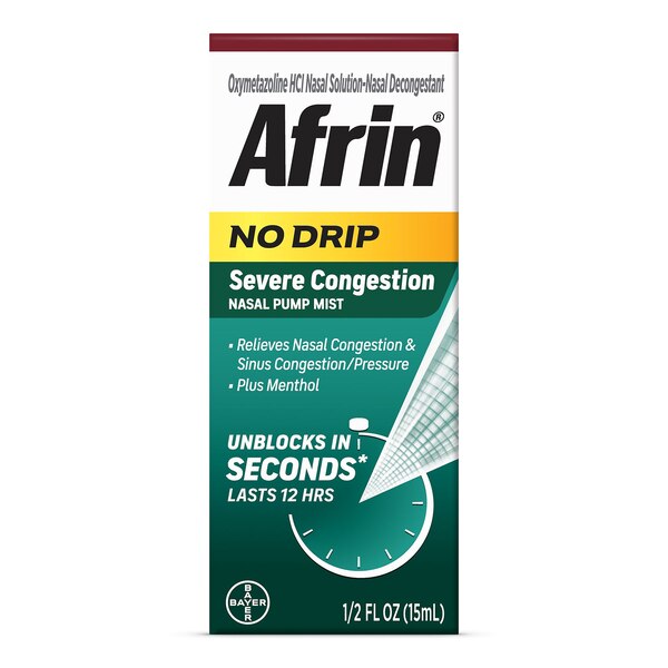 Afrin No Drip Severe Congestion Nasal Decongestant Pump Mist