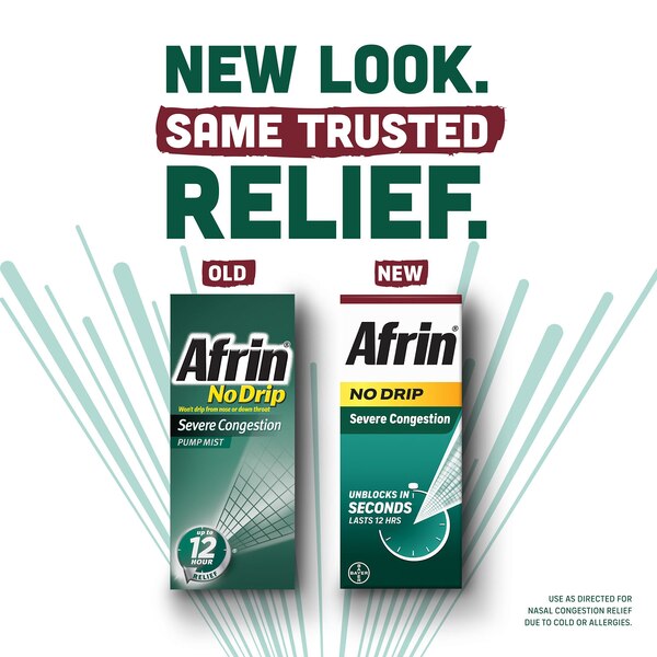 Afrin No Drip Severe Congestion Nasal Decongestant Pump Mist