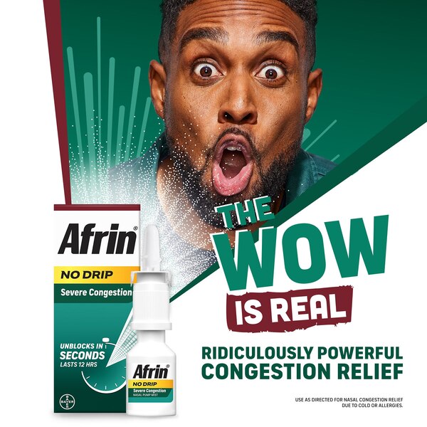 Afrin No Drip Severe Congestion Nasal Decongestant Pump Mist