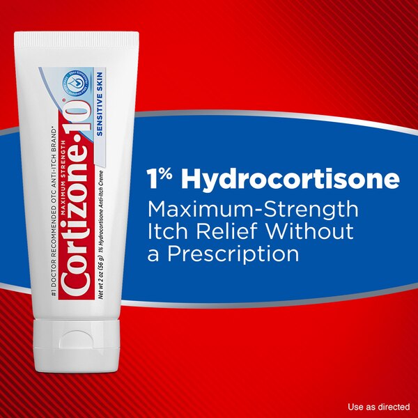 Cortizone-10 Maximum Strength Sensitive Skin Anti-Itch Cream, 2 oz