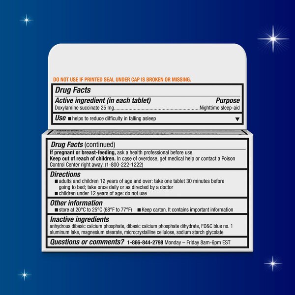 Unisom SleepTabs Nighttime Sleep-Aid 25 MG Doxylamine Succinate Tablets, 48 CT