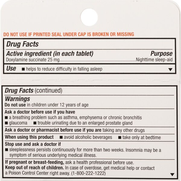 Unisom SleepTabs Nighttime Sleep-Aid 25 MG Doxylamine Succinate Tablets, 48 CT