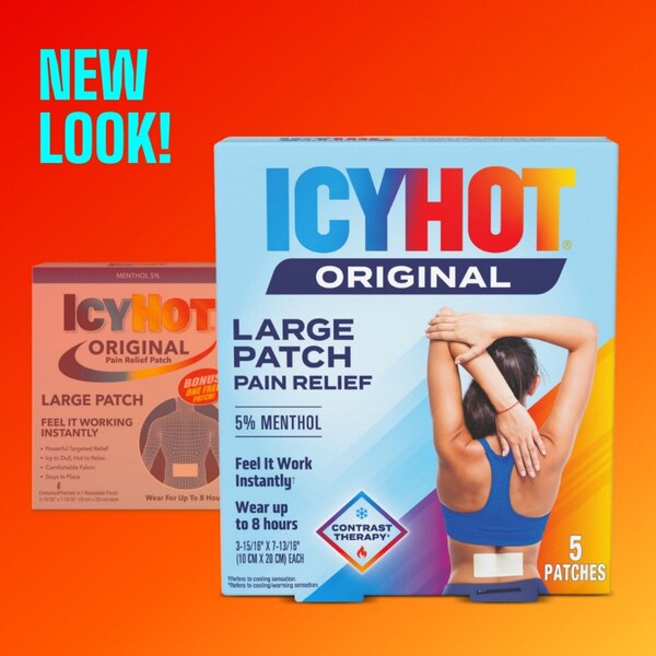 Icy Hot Original Pain Relief Patch, Large, 5 CT