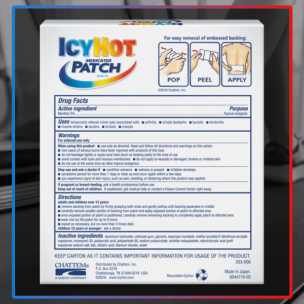 Icy Hot Original Pain Relief Patch, XL, 3 CT