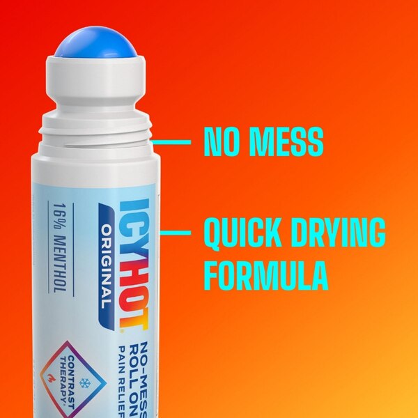 Icy Hot Original Pain Relief No Mess Roll-On, 2.5 FL OZ