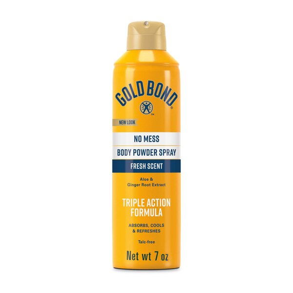 Gold Bond Soothing No Mess Body Powder Spray, Fresh Scent With Aloe, 7 OZ