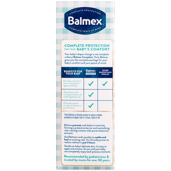Balmex Complete Protection Diaper Rash Cream, 4 OZ