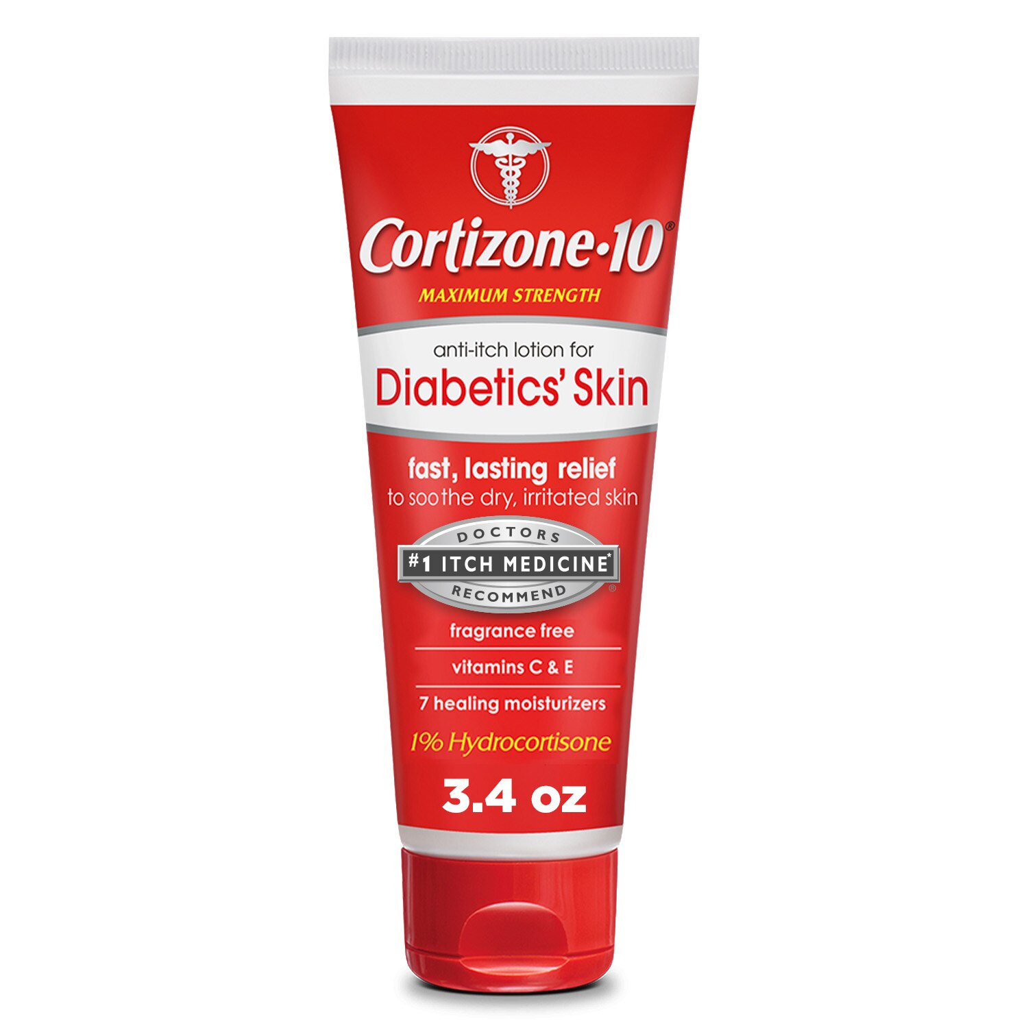 Cortizone 10 - Loción antiprurito para diabéticos, 3.4 oz