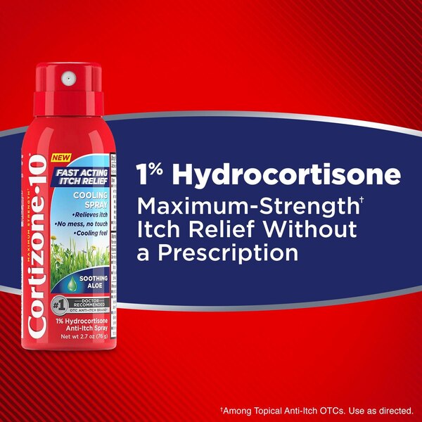 Cortizone 10 Itch Relief Cooling Spray, Hydrocortisone 1%, 2.7 OZ