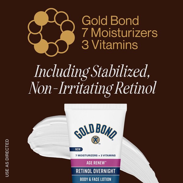 Gold Bond Age Renew Retinol Overnight Body & Face Lotion, 7 OZ