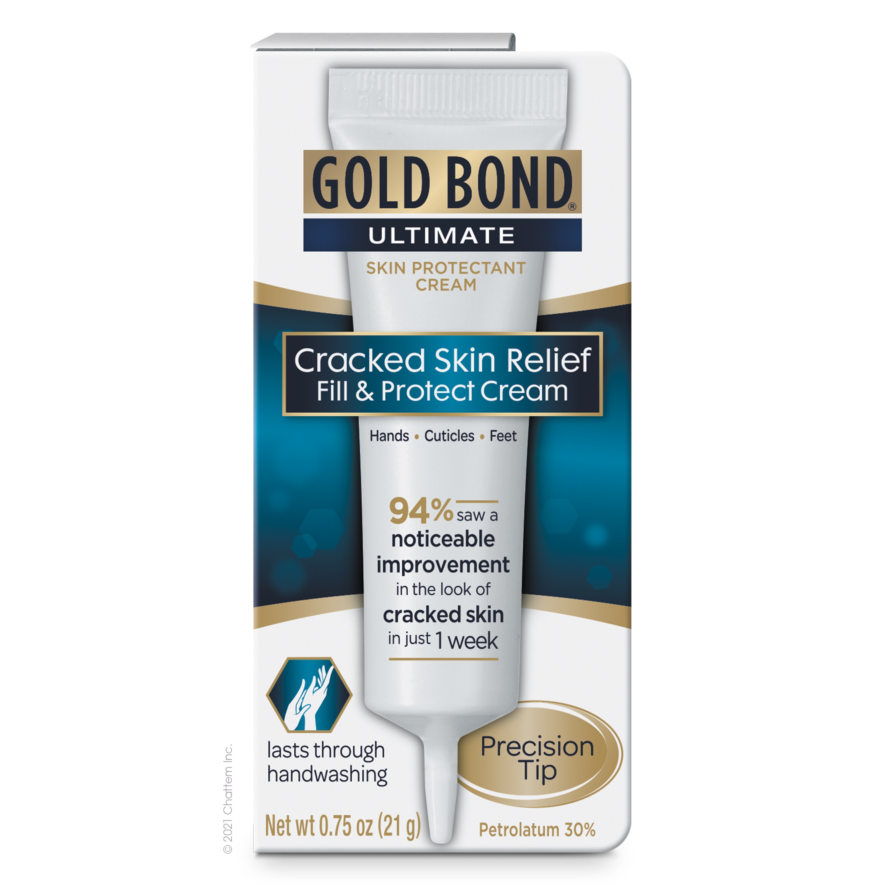 Gold Bond Ultimate Cracked Skin Relief Fill & Protect Cream for Hands, Cuticles, and Feet, 0.75 OZ