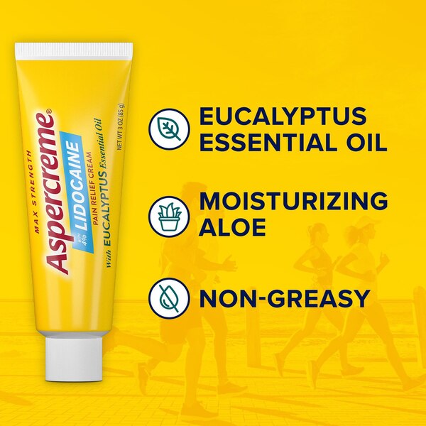 Aspercreme Lidocaine Cream, Eucalyptus, 3 OZ
