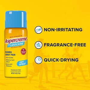 Aspercreme Lidocaine Pain Relief Dry Spray, 4 OZ