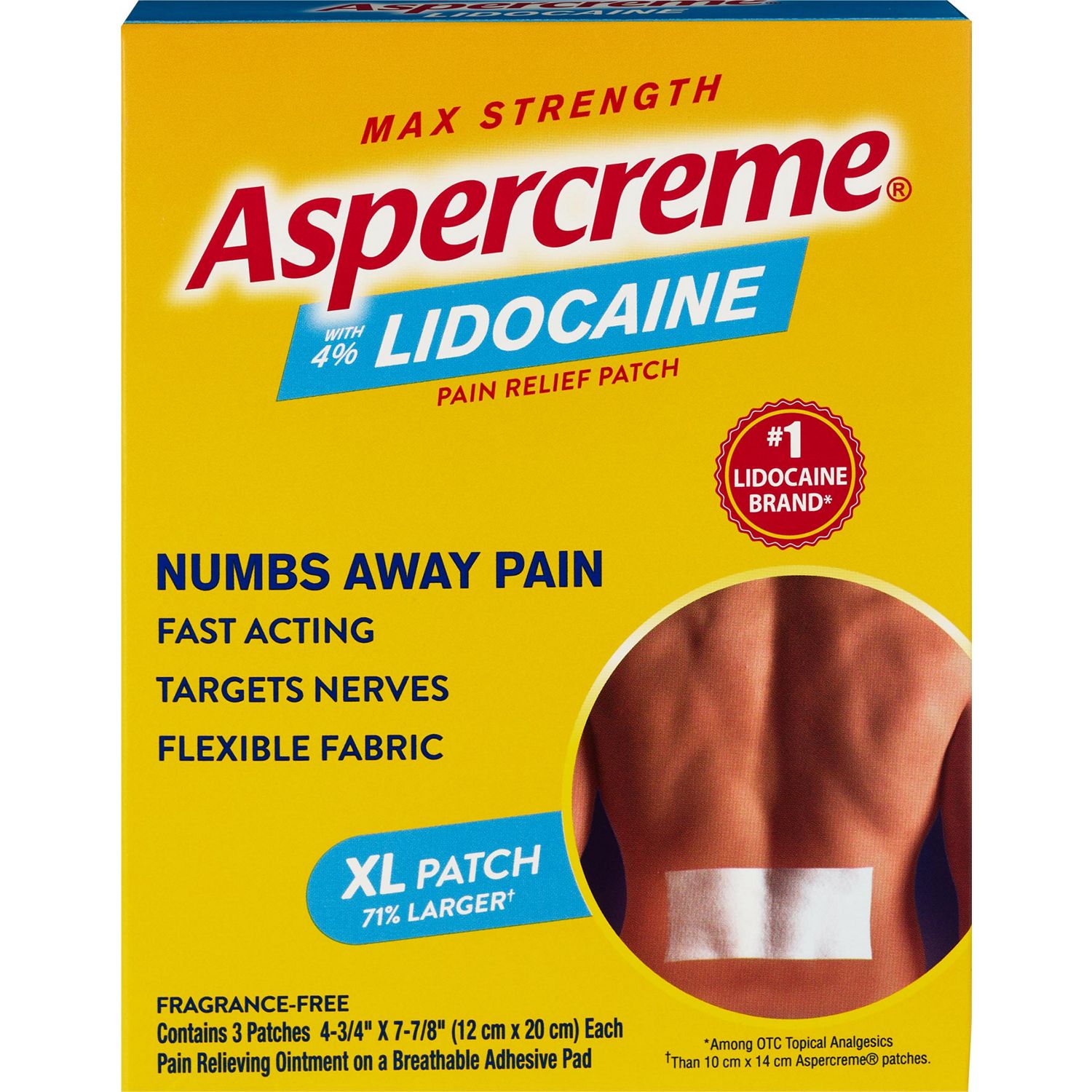Aspercreme Lidocaine Pain Relief Patch, XL, 3 CT