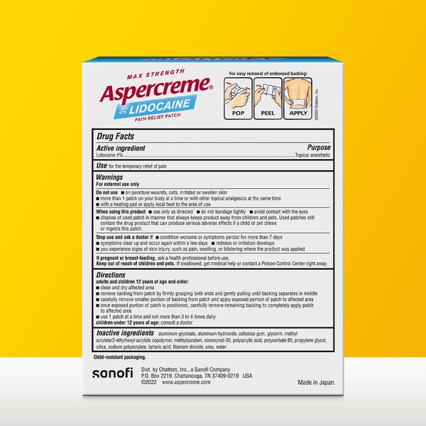 Aspercreme Lidocaine Pain Relief Patch, XL, 3 CT