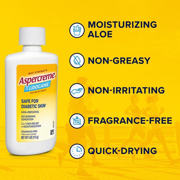 Aspercreme Diabetic Lidocaine Foot Pain Cream, 4 OZ