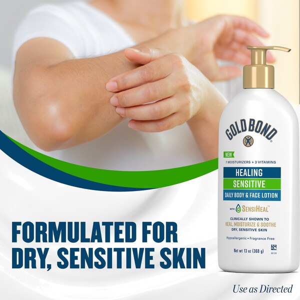 Gold Bond Healing Sensitive Daily Body & Face Lotion, 13 OZ