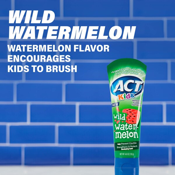 ACT Kids Fluoride Toothpaste, Wild Watermelon, 4.6 OZ