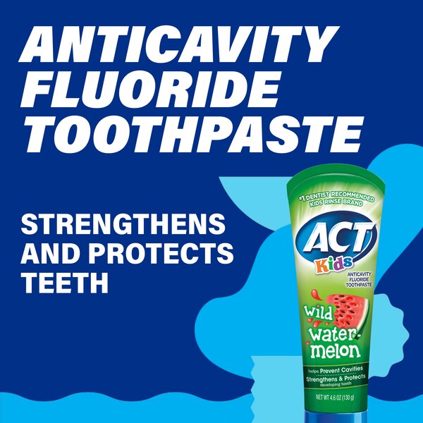 ACT Kids Fluoride Toothpaste, Wild Watermelon, 4.6 OZ
