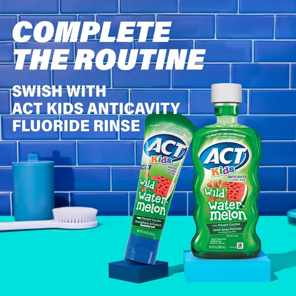 ACT Kids Fluoride Toothpaste, Wild Watermelon, 4.6 OZ