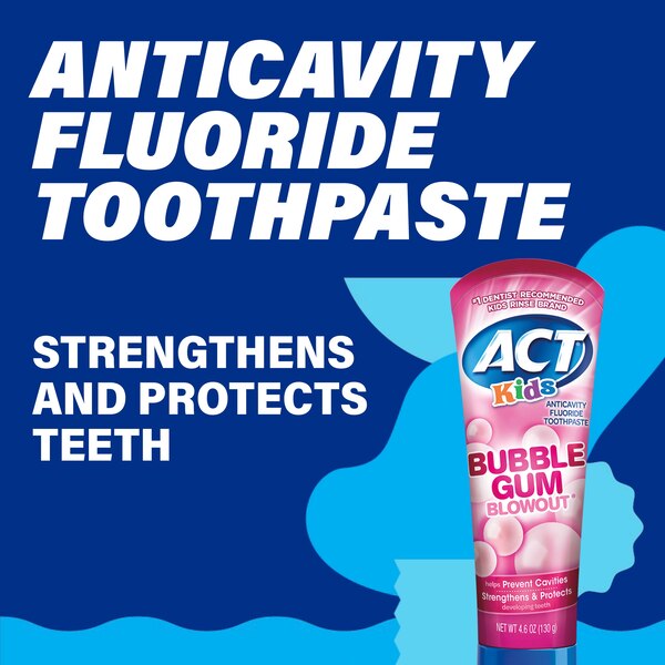 ACT Kids Anticavity Fluoride Toothpaste, Bubble Gum Blowout